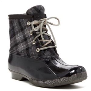Sperry Saltwater Plaid Rain Boot